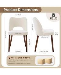 gaomon Wooden Dining Chairs Set of 2,Modern Fabric Upholstered Dining Room Chair Hollow Back Kitchen Chairs with Adjustable Foot Pads