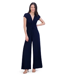 Vince Camuto Twist-Front Plunge Jumpsuit