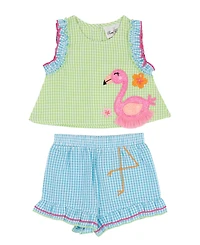 Rare Editions Baby Girls' Sleeveless Top and Elastic Waistband Shorts, 2-Piece Set