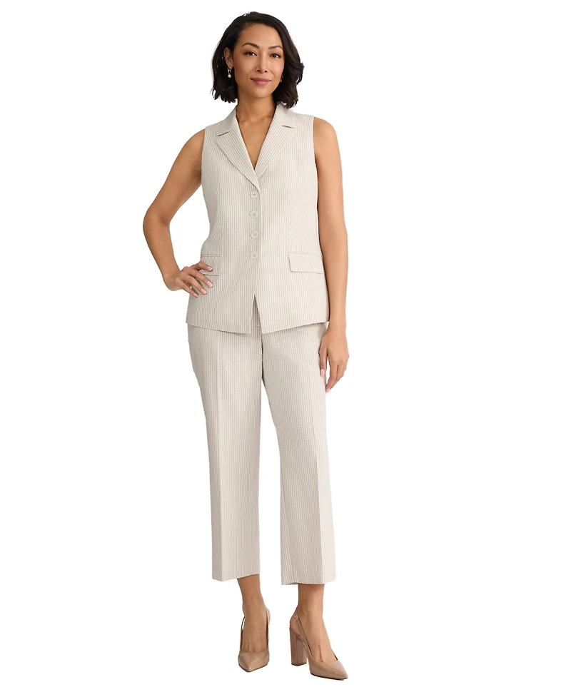Jones New York Women's Sleeveless Button Front Lapel Vest