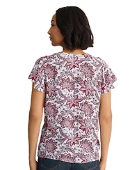 Jones New York Women's Flutter-Sleeve V-Neck Polyester Blouse