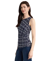 Jones New York Women's Sleeveless Scoop Neck Printed Jersey Top