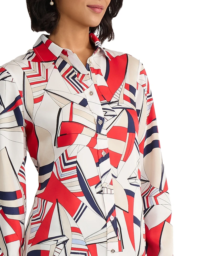 Jones New York Women's Collared Polyester Blouse