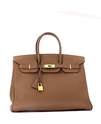 Pre-Owned HERMES Birkin Handbag Togo with Gold Hardware