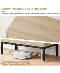 gaomon Set of 2 Rattan Sideboard Chest of Drawers with 2 Rattan and Wood Doors, Adjustable Shelves, Metal Feet, 80 cm Wide