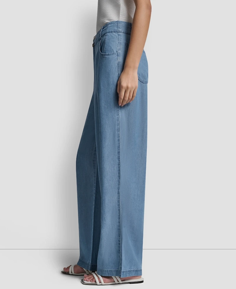 Dkny Women's Chambray Wide-Leg Pants