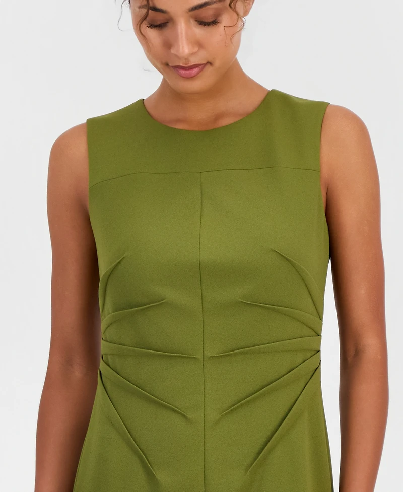 Anne Klein Women's Pleat-Waist Scuba Crepe Sheath Dress