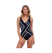 Gottex Women's Mirage V-Neck One Piece Swimsuit