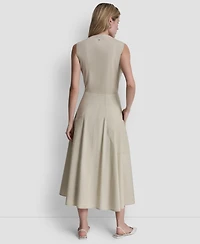 Dkny Jeans Women's Sleeveless V-Neck Midi Dress