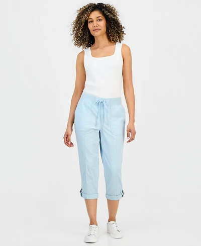 Style & Co Petite D-Ring Capri Pants, Exclusively at Macy's