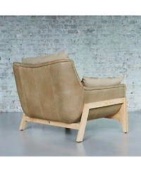 Tikamoon Woodnest armchair in solid oak and linen fabric, 1 seat