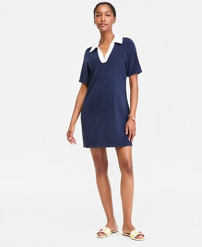 On 34th Women's Terry Relaxed Polo Dress, Macy's Exclusive