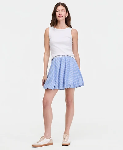 On 34th Women's Variegated Stripe Pull Bubble-Hem Mini Skirt, Macy's Exclusive