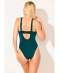 Swimsuits for All Women's Shimmer Ring Underwire One Piece Swimsuit