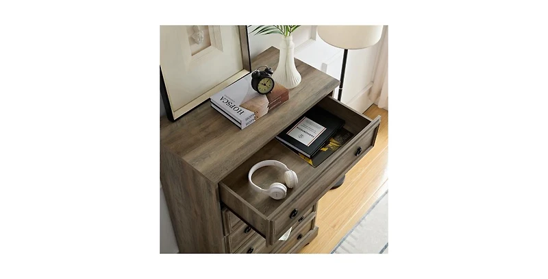 Flynama Elegant 3 Drawer Dresser Modern Storage Cabinet with Wide Slides for Small Spaces Bedroom Entryway