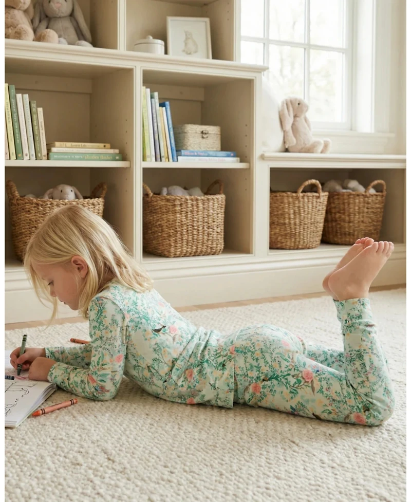 Motette Baby Girls Sage Blossom Pajama Set