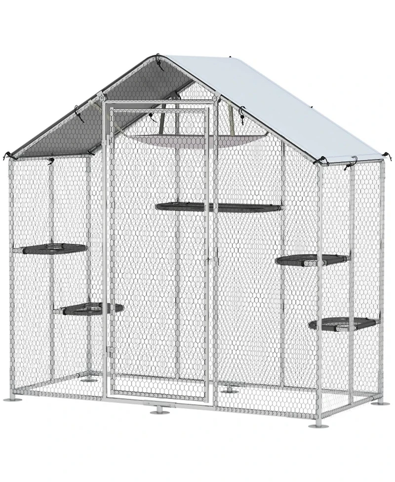 Zeus and Ruta Large Walk In Cat Patio Enclosure Outdoor Catio Garden Pet Playpen For Yard