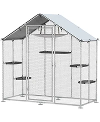 Zeus and Ruta Large Walk In Cat Patio Enclosure Outdoor Catio Garden Pet Playpen For Yard