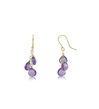 The Lovery Amethyst Bead Dangle Earrings 14K Gold