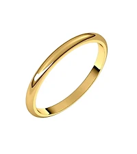 Curata Jewelry Solid 18k Yellow Gold Half Round Wedding Band Ring
