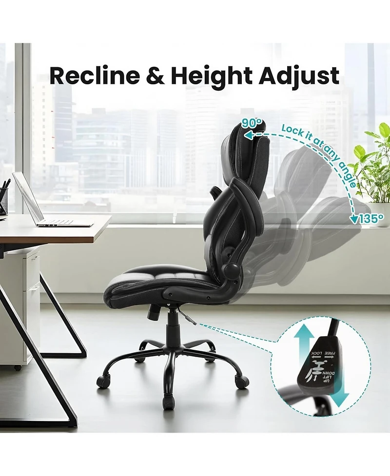 gaomon Big and Tall Executive Office Chair 400lbs for Heavy People,Ergonomic Computer Desk Chair with Lumbar Support and Adjustable Headrest
