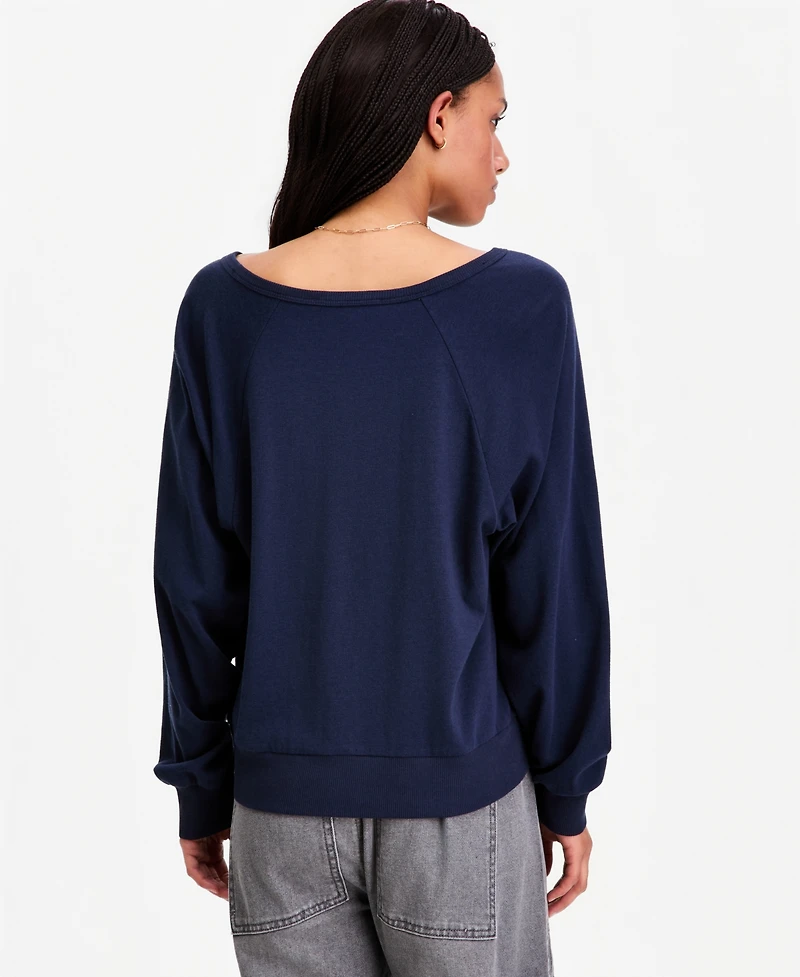 Hippie Rose Juniors' Twofer Long-Sleeve Henley Lounge Top