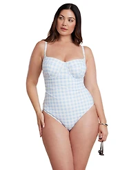 Eloquii Women's Plus Gingham One Piece
