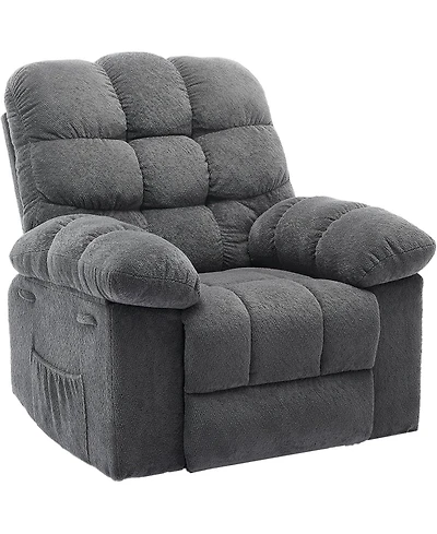 gaomon Electric Rocking Recliner Chair with 360degree(s) Swivel - High Back Glider, Upholstered Teddy Fabric Single Sofa for Living Room and Nursery