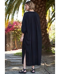 Ocean+Main Women's Ocean+Main Rouched Shoulder Maxi Cotton Caftan