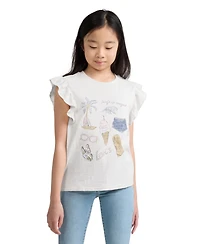 Levi's Girls' 7-16 Coastal Flutter Sleeve Graphic T-Shirt