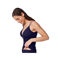 Profile by Gottex Women's Tutti Frutti V-Neck Gold Beaded Tankini Top