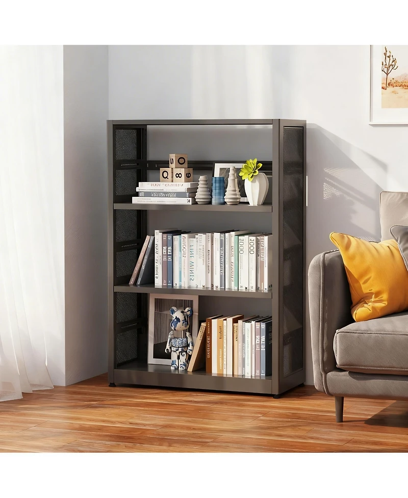 Yigii 5 Tier Metal Bookcase Adjustable Shelves Storage Shelf Unit
