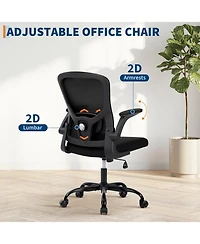gaomon Ergonomic Office Chair with Lumbar Support,Mesh High Back Rolling Computer Chair for Desk,Comfy Flip-up Arms Chair for Home Office
