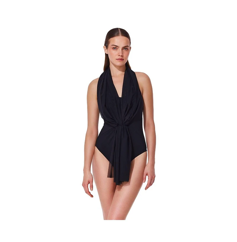 Gottex Women's Yuri Flower Multi-Way Mesh One Piece