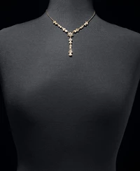 Marchesa Crystal Flower Lariat Necklace, 16" + 3" extender