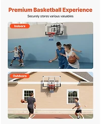 Mecale 54 Inch Wall Mount Basketball Hoop with Adjustable Backboard