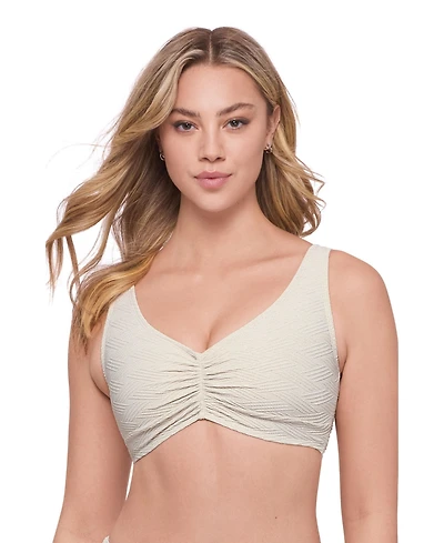 S3 Apparel Women's Supportive Novelty Banded Cinch Front Bikini Swimsuit Top