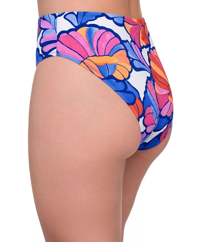 S3 Apparel Women's Smoothing High Leg Rise Swimsuit Bikini Bottoms - Onyx Black