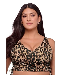 S3 Apparel Women's Supportive Cinched Adjustable Midkini Swimsuit Top