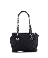 Pre-Owned Prada Medium Convertible Chain Tote Quilted Tessuto
