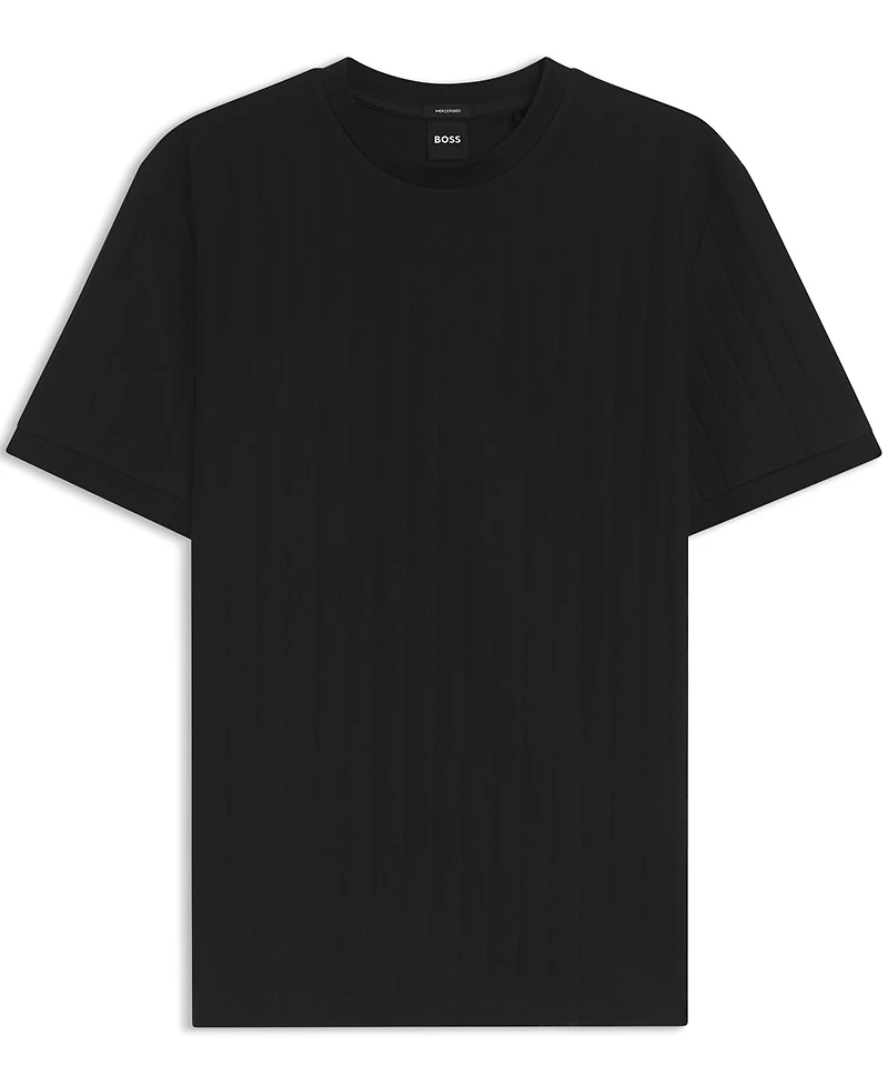 Boss By Hugo Men's Mercerised-Cotton Structured Stripe T-Shirt