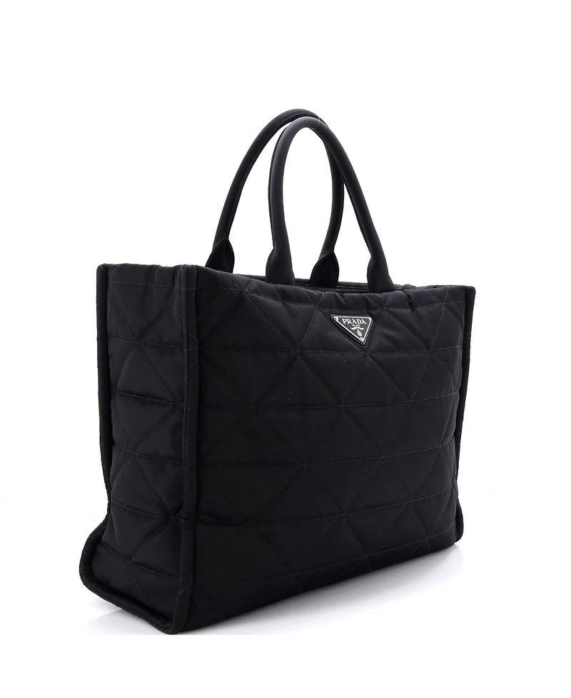 Pre-Owned Prada Large Open Shopping Tote Quilted Re-Nylon