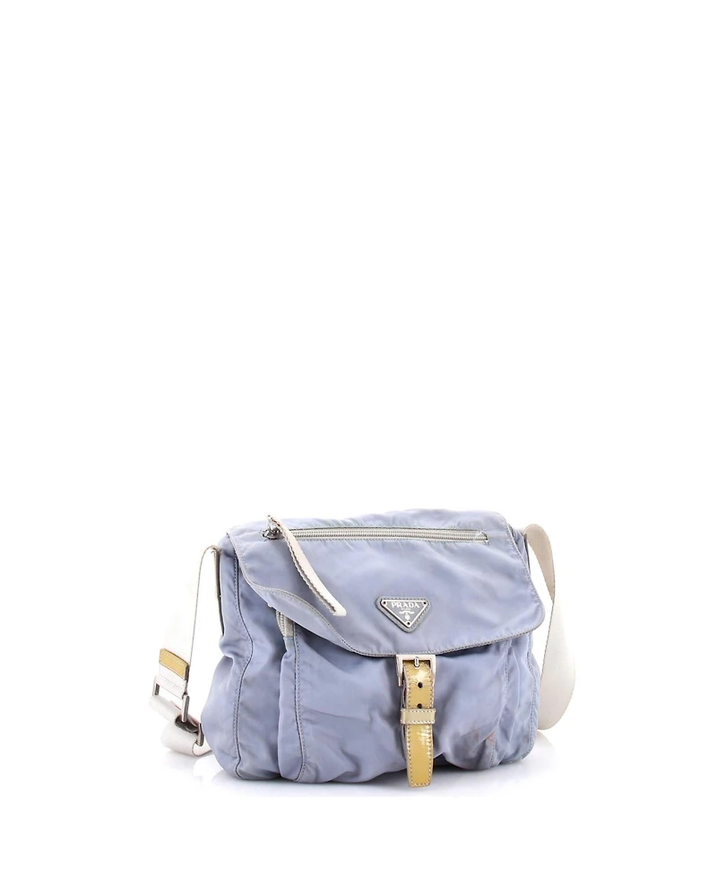 Pre-Owned Prada Small Buckle Messenger Bag Tessuto