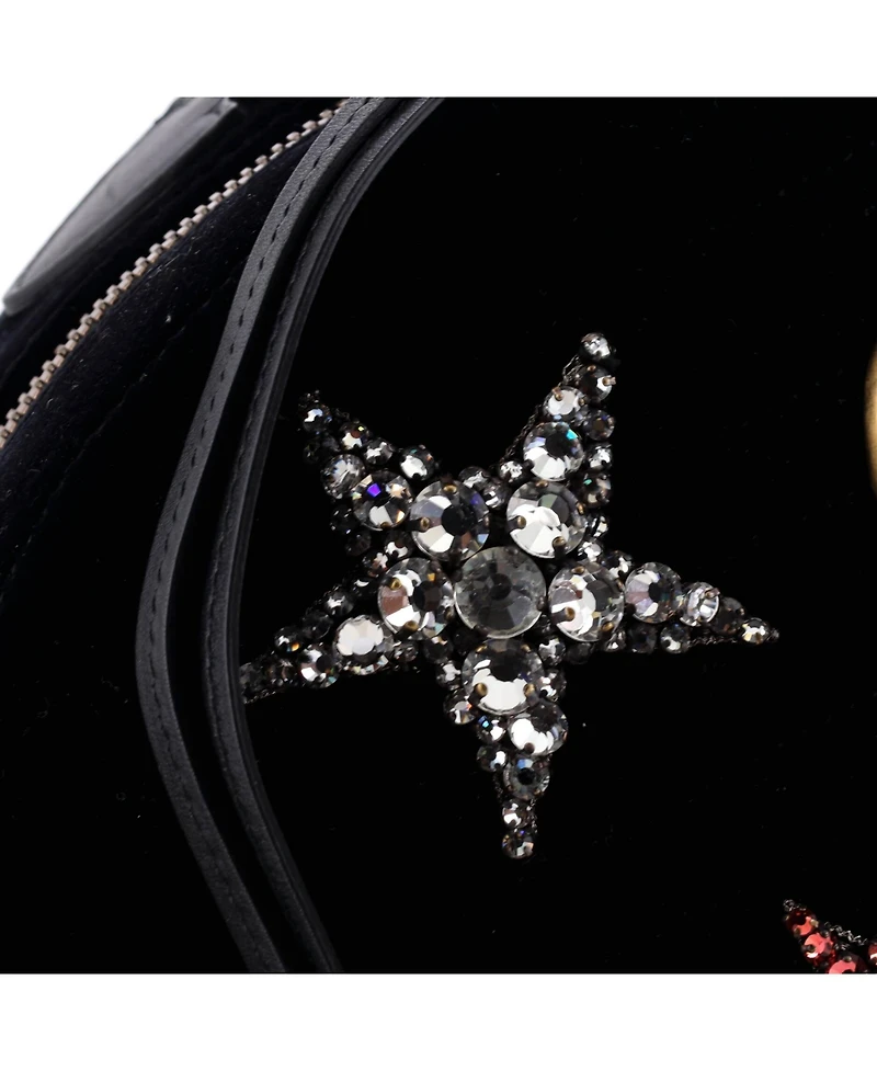 Pre-Owned Gucci Small Gg Marmont Backpack Embellished Matelasse Velvet