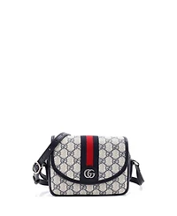 Pre-Owned Gucci Mini Ophidia Flap Shoulder Bag Gg Coated Canvas