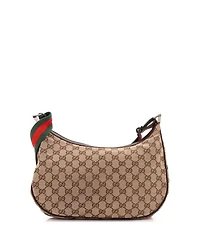 Pre-Owned Gucci Medium Saddle Zip Messenger Bag Gg Canvas with Leather