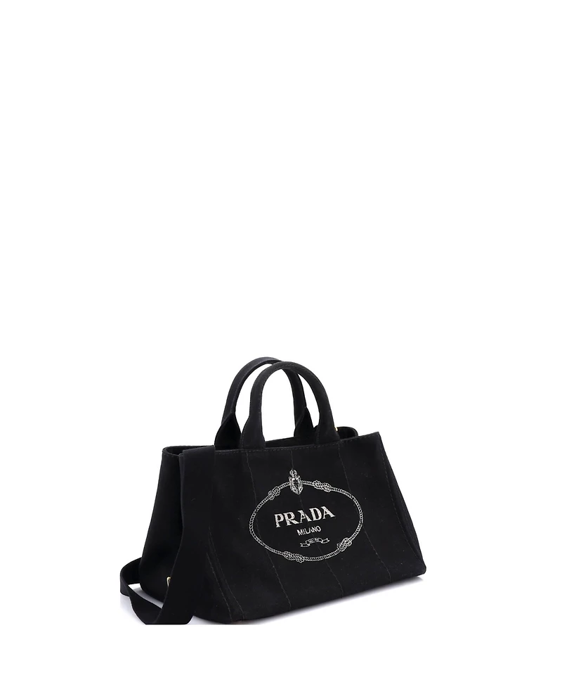 Pre-Owned Prada Medium Canapa Convertible Tote Canvas
