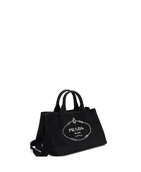 Pre-Owned Prada Medium Canapa Convertible Tote Canvas