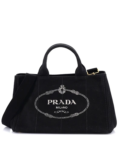 Pre-Owned Prada Medium Canapa Convertible Tote Canvas