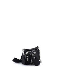 Pre-Owned Prada Small Double Pouch Convertible Crossbody Bag Tessuto